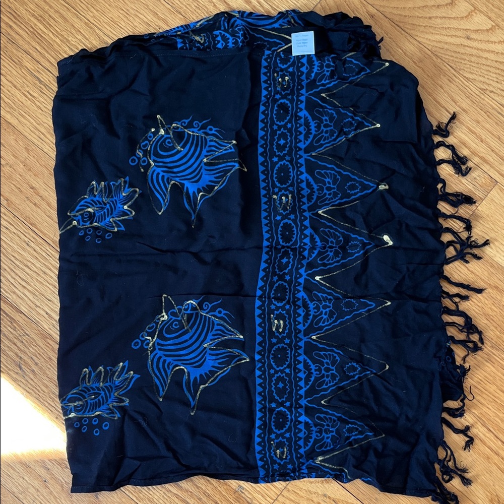 Black and Blue Patterned Sarong